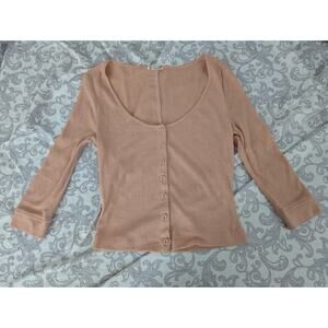 free people intimately peach cardi top size xs